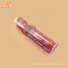 High quality cylinder container packaging round plastic box for fruit apple packaging